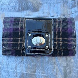 Purple Plaid Trifold Wallet